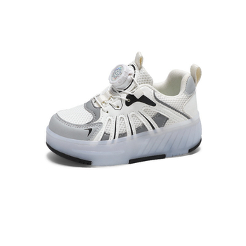 Pantofi sport pentru copii, lumini LED, din plasă, închidere cu cataramă rotativă, pentru 4-12 ani, toamnă 2024