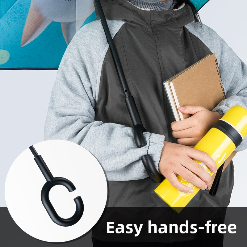 Bear Brother Παιδική ομπρέλα ασφάλειας με ανάποδη διπλή στρώση, 8 ραβδιά ινών, ύφασμα 190T PG με εφέ λωτού, χειροκίνητο άνοιγμα/κλείσιμο, λογότυπο με δυνατότητα προσαρμογής