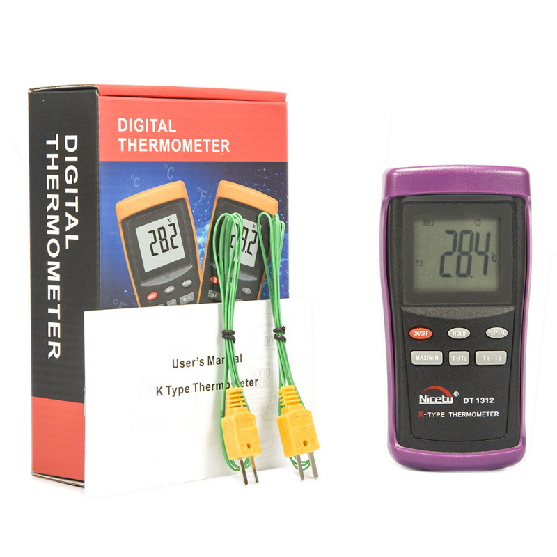 Nicatymeter DT1311 Digitálny teplomer s kontaktným senzorom, K-type termočlánková sonda, priemyselnej triedy
