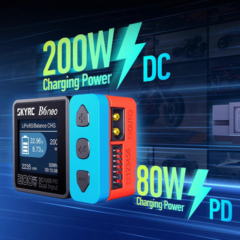 SKYRC B6neo pametni punjač (200W izlaz, PD80W, detekcija energije za bateriju)