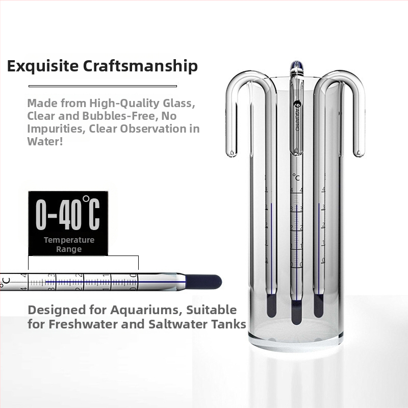 Akvarijski termometar - stakleni, mjeri temperaturu vode, za akvarije, visoka preciznost