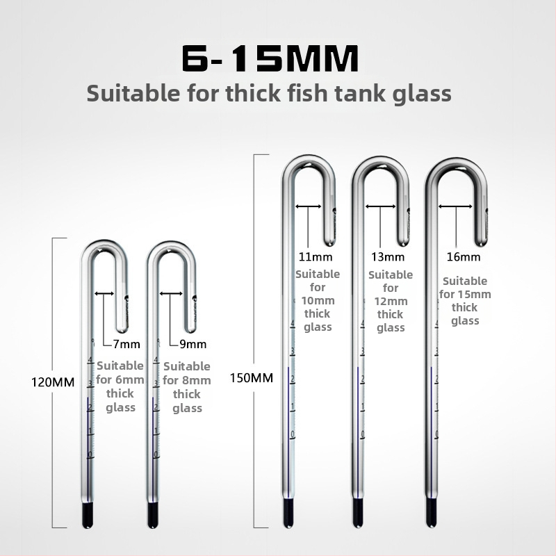 Akvarijski termometar - stakleni, mjeri temperaturu vode, za akvarije, visoka preciznost