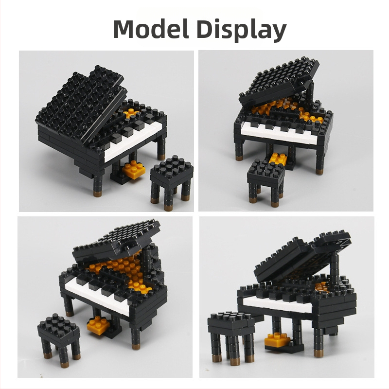 Lego-kompatibil építőblokkok, zenei témájú, DIY összeszerelés, ABS műanyag, 100–200 darab, 7–14 éveseknek