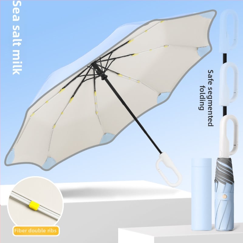 Παιδική αυτόματη αναδιπλούμενη ομπρέλα με 8 βέργες, σκελετός και λαβή από ίνες, πολυεστερικό ύφασμα, κατάλληλη για μαθητές