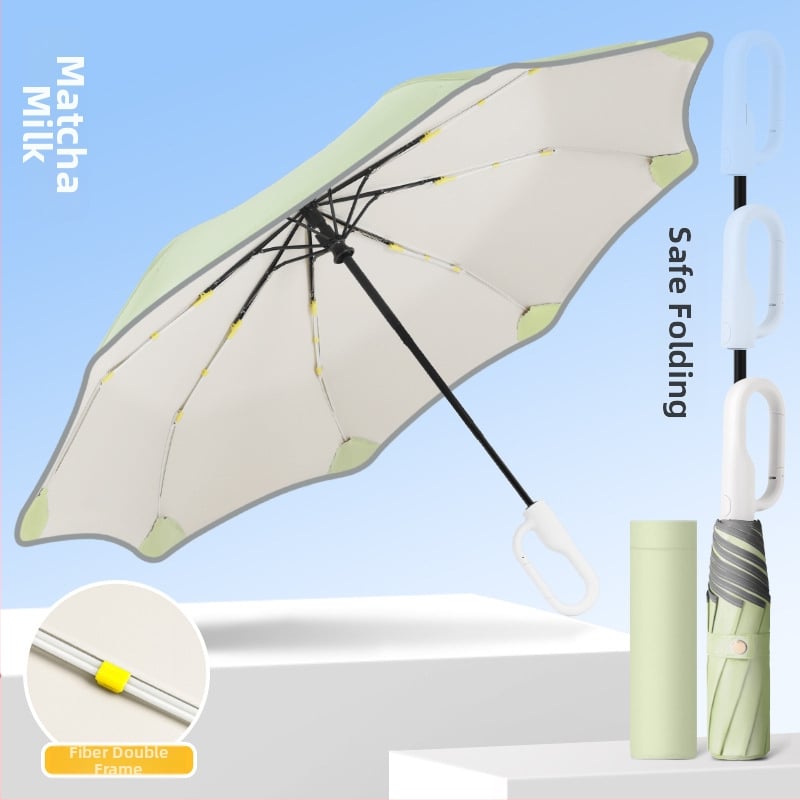 Παιδική αυτόματη αναδιπλούμενη ομπρέλα με 8 βέργες, σκελετός και λαβή από ίνες, πολυεστερικό ύφασμα, κατάλληλη για μαθητές