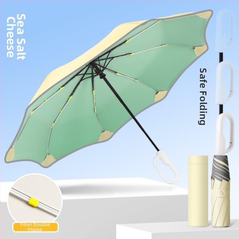 Παιδική αυτόματη αναδιπλούμενη ομπρέλα με 8 βέργες, σκελετός και λαβή από ίνες, πολυεστερικό ύφασμα, κατάλληλη για μαθητές