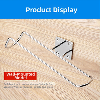 Zidni držač za rolere s panelom s otvorima i okvirom od četvrtastog cijevi, jedan kuk, moderni minimalistički stil, nosivost do 10 kg