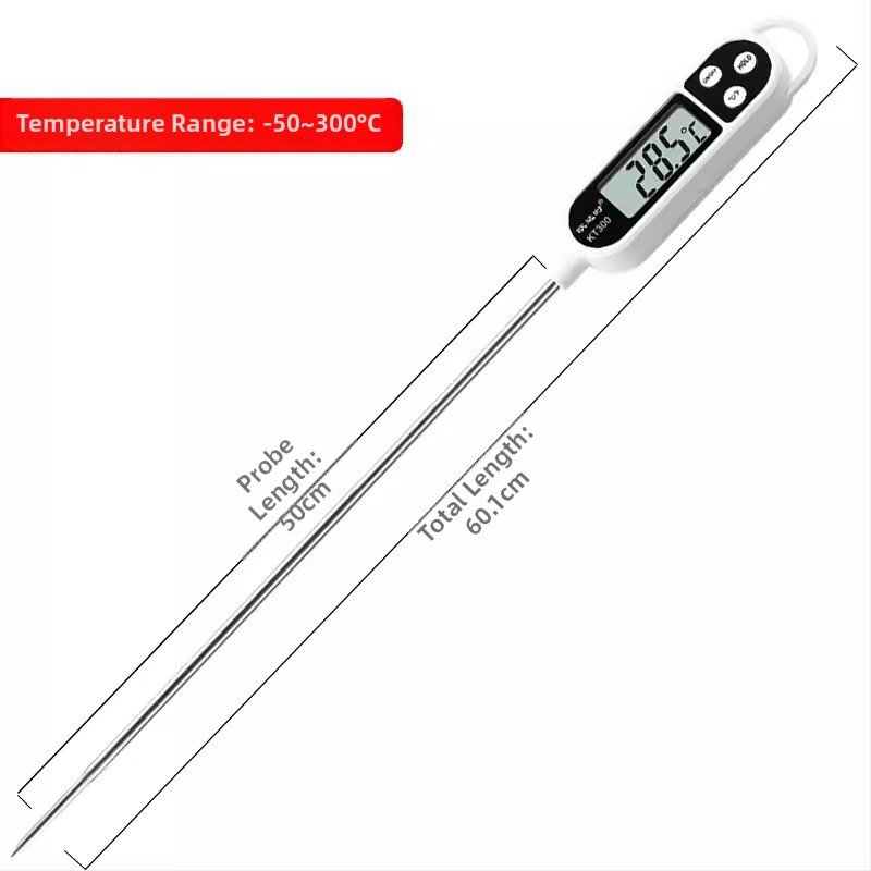 O'day KT300L Ultra-hosszú szonda – élelmiszer-középponti hőmérő, nagy pontosságú sütéshez, folyadékok, olaj és víz hőmérsékletének mérésére