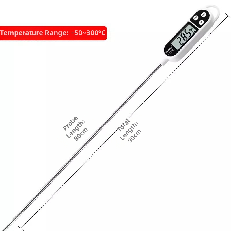 O'day KT300L Ultra-hosszú szonda – élelmiszer-középponti hőmérő, nagy pontosságú sütéshez, folyadékok, olaj és víz hőmérsékletének mérésére