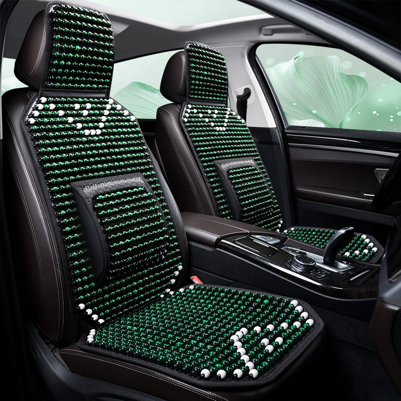 Μαξιλάρι καθίσματος αυτοκινήτου με μασάζ οσφυϊκής και πίσω από ξύλινες χάντρες – σφένταμο υλικό, Izdi, ψύξη για τέσσερις εποχές