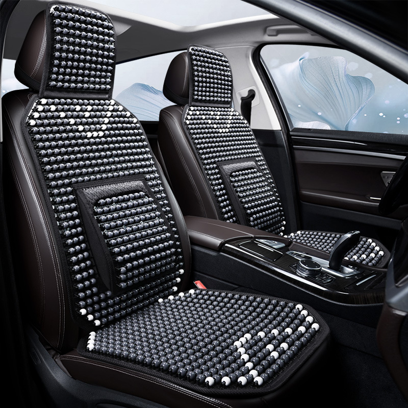 Μαξιλάρι καθίσματος αυτοκινήτου με μασάζ οσφυϊκής και πίσω από ξύλινες χάντρες – σφένταμο υλικό, Izdi, ψύξη για τέσσερις εποχές