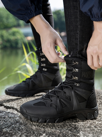 Ανδρικά τακτικά μποτάκια ερήμου για πεζοπορία — επάνω μέρος TPU+δικτυωτό ύφασμα, ενήλικοι, για πεζοπορία και κατασκήνωση, στρατιωτικό στυλ