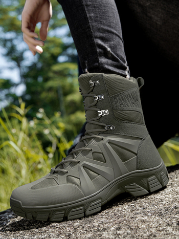 Ανδρικά τακτικά μποτάκια ερήμου για πεζοπορία — επάνω μέρος TPU+δικτυωτό ύφασμα, ενήλικοι, για πεζοπορία και κατασκήνωση, στρατιωτικό στυλ