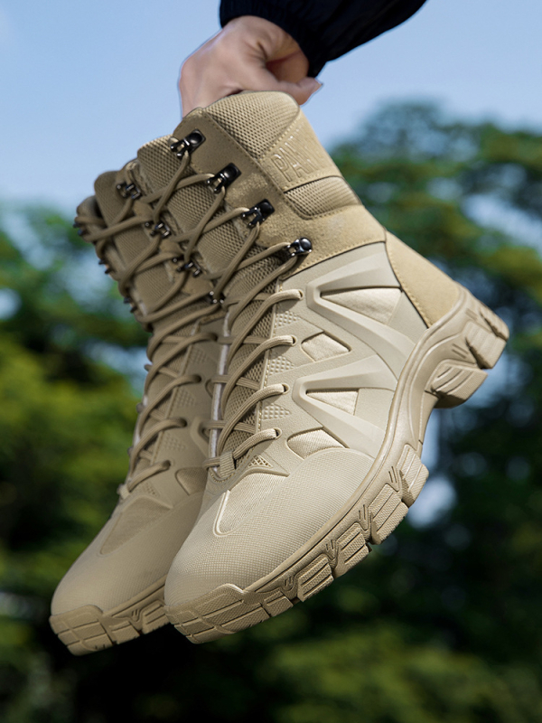 Ανδρικά τακτικά μποτάκια ερήμου για πεζοπορία — επάνω μέρος TPU+δικτυωτό ύφασμα, ενήλικοι, για πεζοπορία και κατασκήνωση, στρατιωτικό στυλ