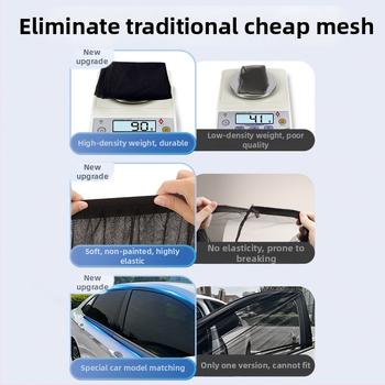 Δίκτυο κατά των κουνουπιών για παράθυρο αυτοκινήτου με κουρτίνα σκίασης, καθολική εφαρμογή σε πλευρικό παράθυρο