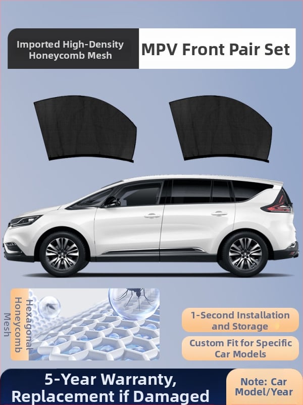 Δίκτυο κατά των κουνουπιών για παράθυρο αυτοκινήτου με κουρτίνα σκίασης, καθολική εφαρμογή σε πλευρικό παράθυρο