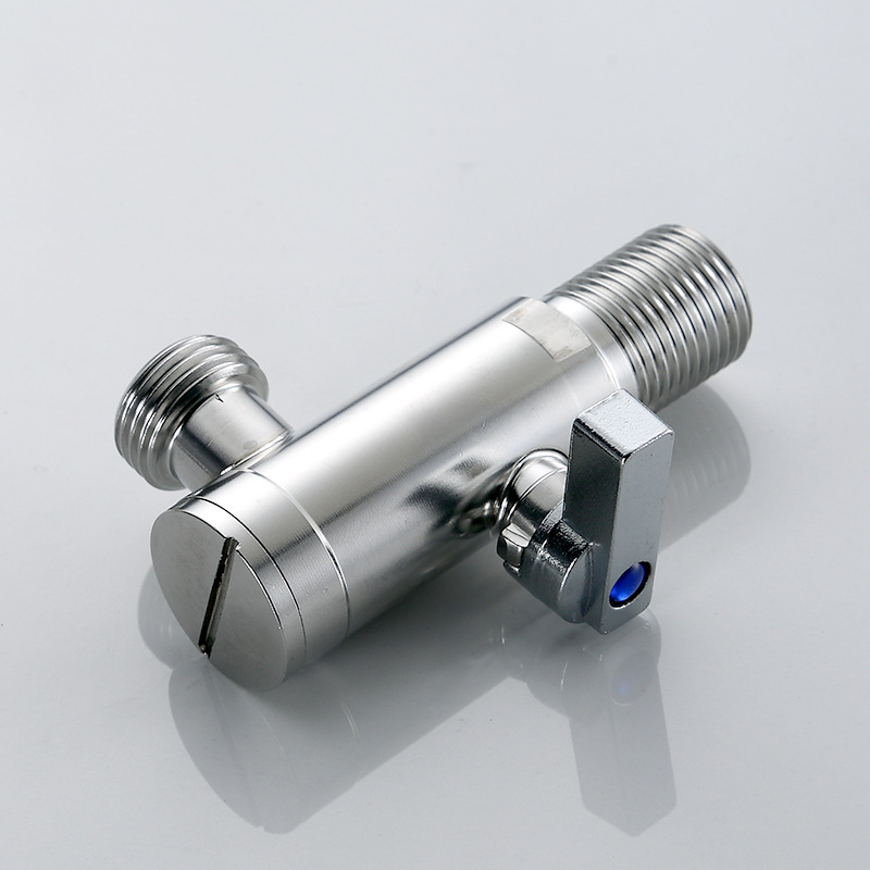 Ъглов клапан за тоалетна от 304 неръждаема стомана, висок поток, модел 4 или 6 точки, работно налягане 1 MPa, монтаж спирален