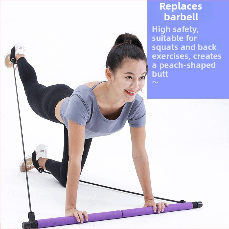 Štap za jogu i pilates s opružnim napinjačem, elastična traka, TPE materijal, za fitness i oblikovanje tijela, za adolescente