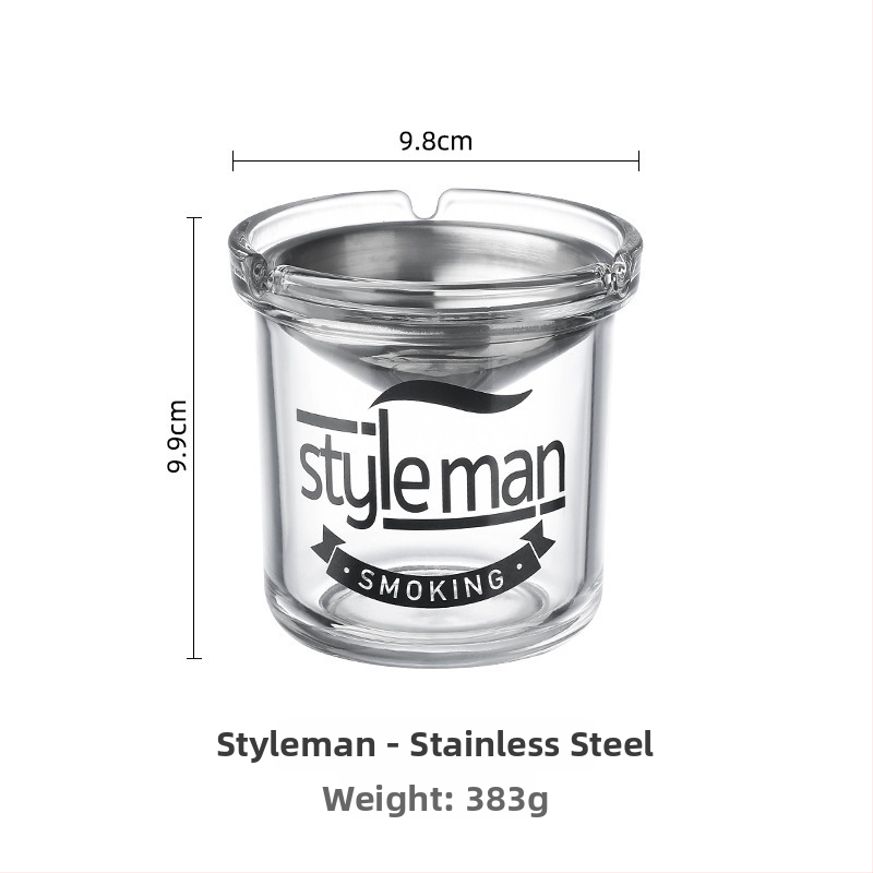 Staklena pepeljara, jednostavan stil, mogućnost tiskanja logotipa, kutija od 48 komada
