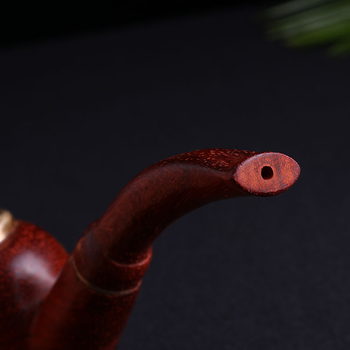 Пайп от махагон, крив дизайн, двойно използване с филтър, възможност за печат на лого, подходящ за подарък, произход Фуцзян