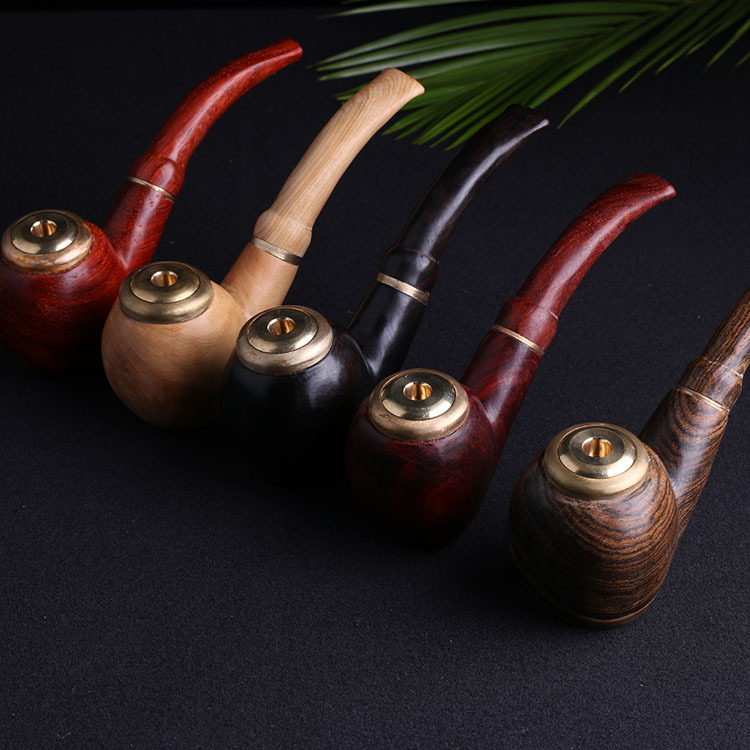 Пайп от махагон, крив дизайн, двойно използване с филтър, възможност за печат на лого, подходящ за подарък, произход Фуцзян