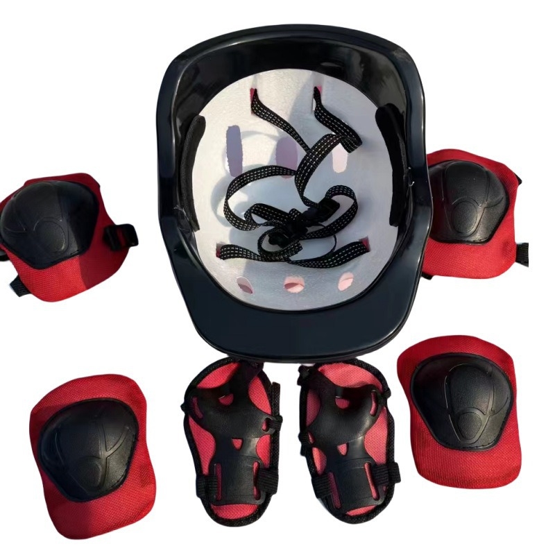 Παιδικό σετ προστατευτικών για ρόλερ σκέιτ με κράνος – 7 τεμάχια, προστασία κεφαλής, γονάτων, αγκώνων και καρπών