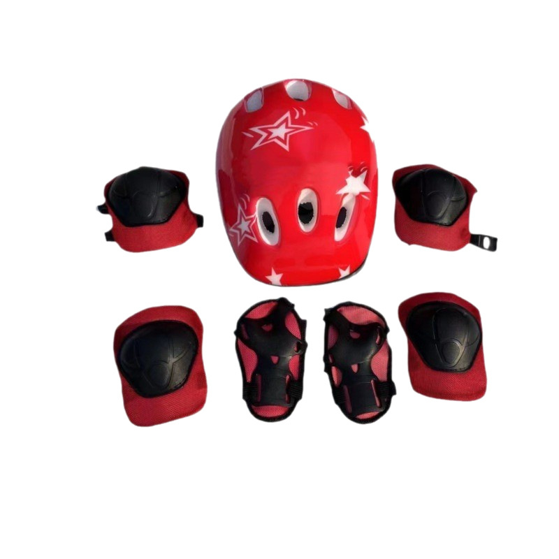 Παιδικό σετ προστατευτικών για ρόλερ σκέιτ με κράνος – 7 τεμάχια, προστασία κεφαλής, γονάτων, αγκώνων και καρπών