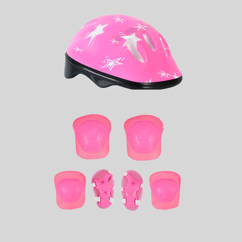 Παιδικό σετ προστατευτικών για ρόλερ σκέιτ με κράνος – 7 τεμάχια, προστασία κεφαλής, γονάτων, αγκώνων και καρπών