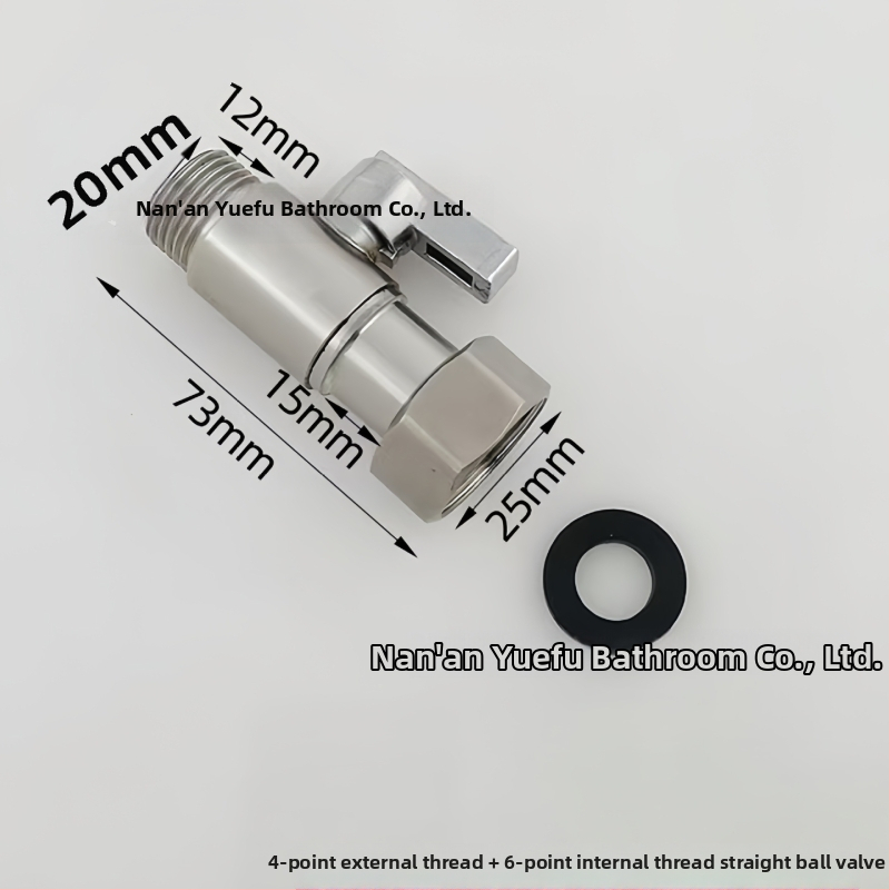Guľový ventil z 304 nerezovej ocele, spojka, závit, vnútorný priemer 1,5 mm, do kúpeľne a ohrievača vody, prispôsobiteľný