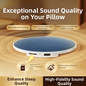 Bluetooth zvučnik ispod jastuka za san — audio uređaj ispod jastuka, Bluetooth 5.0, 50Hz-20kHz, SNR ≥95dB, ugrađena 500mAh baterija, USB napajanje