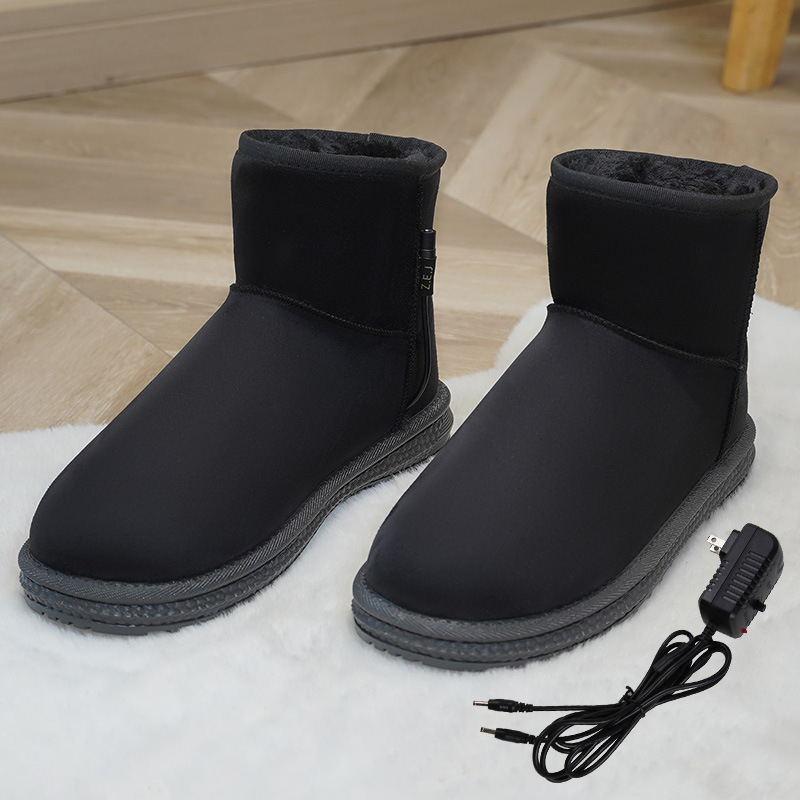 Jiabei USB ηλεκτρικές θερμανόμενες παντόφλες για άνδρες και γυναίκες, σουέντ επάνω, θέρμανση από ανθρακονήματα, USB τροφοδοσία, 6V/5V
