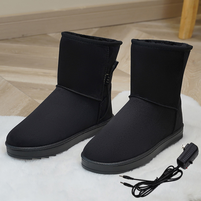 Jiabei USB ηλεκτρικές θερμανόμενες παντόφλες για άνδρες και γυναίκες, σουέντ επάνω, θέρμανση από ανθρακονήματα, USB τροφοδοσία, 6V/5V