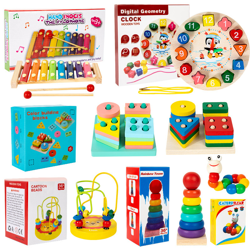 Montessori faanyagú oktató játék babáknak: nyolcnótás xilofon a korai zenei neveléshez