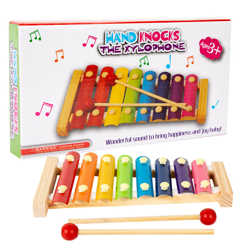 Montessori faanyagú oktató játék babáknak: nyolcnótás xilofon a korai zenei neveléshez