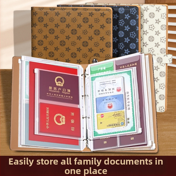 Kožna kutija za dokumente sa kopčom, model H008, unutarnje stranice PVC, 18–24 listova, zamjena informativne knjige, mogućnost otiska logotipa