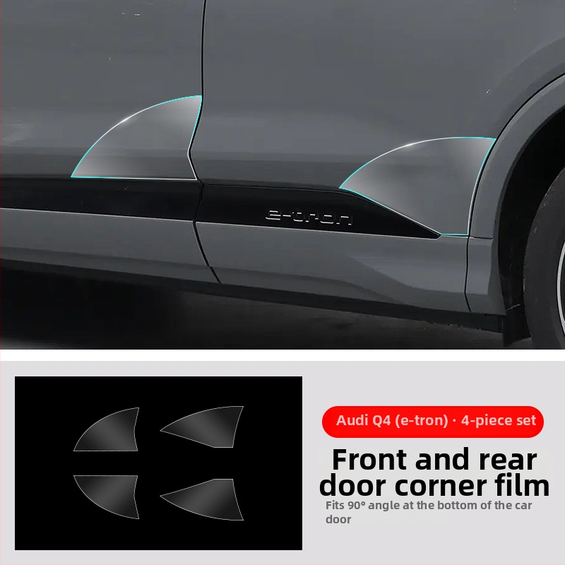 Chiwick TPU film protector transparent pentru Audi Q4 e-tron: protecția colțurilor ușilor din față și din spate și a pragurilor laterale ale caroseriei