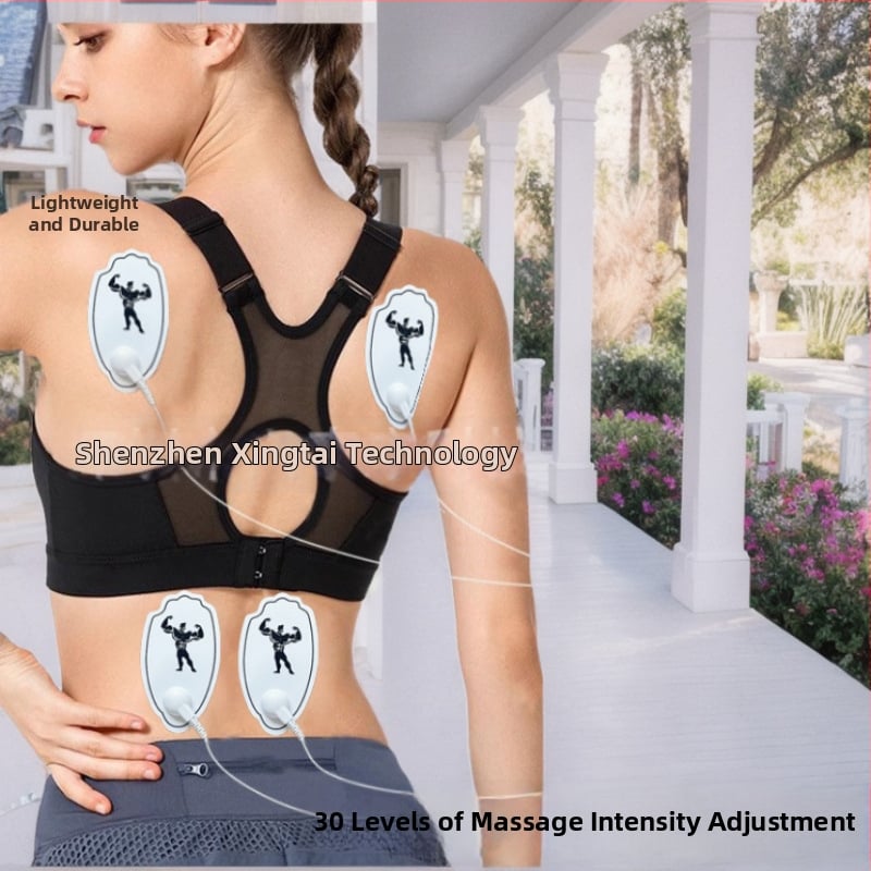 Μασάζ επίδεσμος για αυχένα και ολόκληρο σώμα με EMS παλμική θεραπεία, 4 ηλεκτρόδια, μοντέλο 818a, τροφοδοσία USB, έλεγχος μέσω υπολογιστή, κατάλληλο για αυχένα, μέση, πλάτη, γοφούς, πόδια και πέλτες