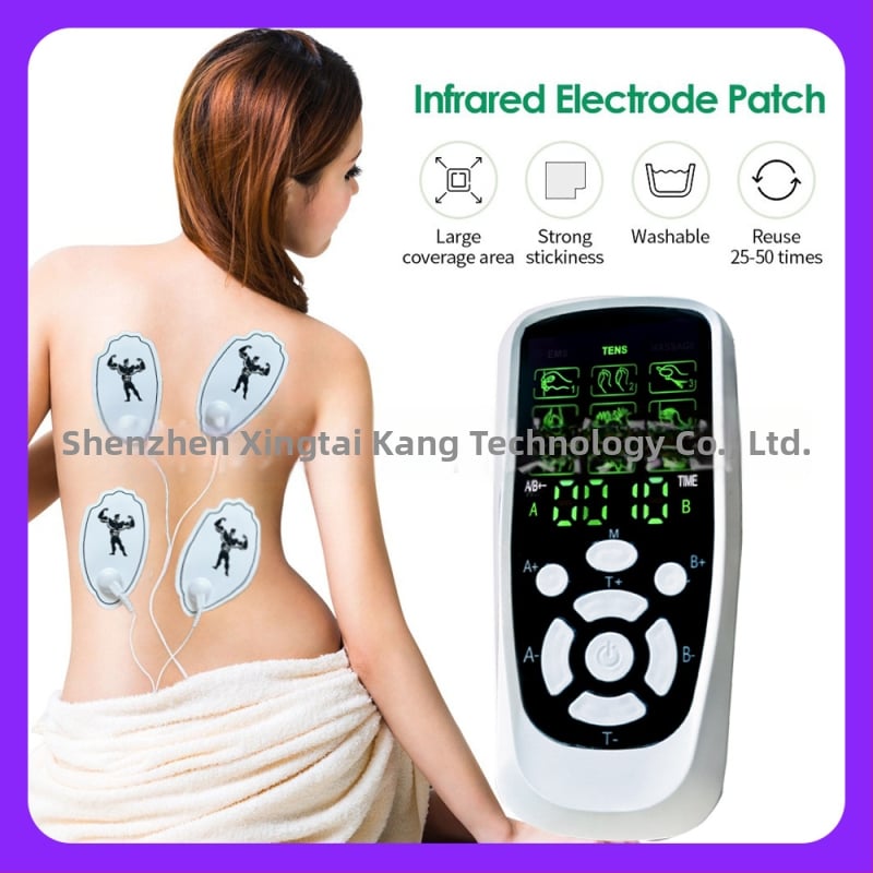 Μασάζ επίδεσμος για αυχένα και ολόκληρο σώμα με EMS παλμική θεραπεία, 4 ηλεκτρόδια, μοντέλο 818a, τροφοδοσία USB, έλεγχος μέσω υπολογιστή, κατάλληλο για αυχένα, μέση, πλάτη, γοφούς, πόδια και πέλτες