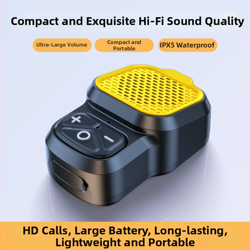 Difuzor Bluetooth purtabil cu clips pentru guler și priză magnetică, IPX5 rezistent la apă, Bluetooth versiunea 5.3, interval de frecvențe 100 Hz–20 kHz, putere de redare 3.7 W, baterie încorporată 300–500 mAh
