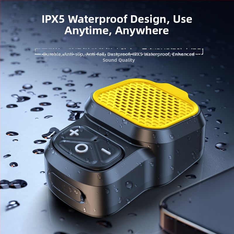 Difuzor Bluetooth purtabil cu clips pentru guler și priză magnetică, IPX5 rezistent la apă, Bluetooth versiunea 5.3, interval de frecvențe 100 Hz–20 kHz, putere de redare 3.7 W, baterie încorporată 300–500 mAh