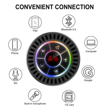 IPX8 vodootporan Bluetooth zvučnik za kupaonicu, Bluetooth 5.3, frekvencijski odziv 100 Hz–20 kHz, SNR ≥95 dB, ugrađeni FM radio