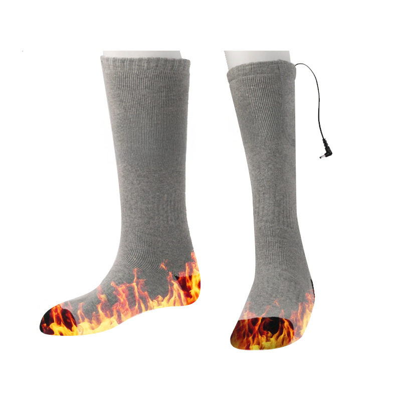 Unisex θερμαινόμενες κάλτσες από βαμβάκι, επαναφορτιζόμενες, με ρυθμιζόμενη θερμοκρασία