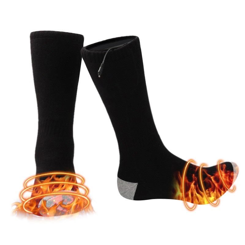 Unisex θερμαινόμενες κάλτσες από βαμβάκι, επαναφορτιζόμενες, με ρυθμιζόμενη θερμοκρασία