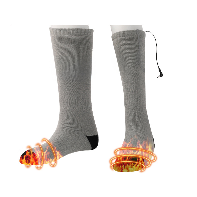 Unisex θερμαινόμενες κάλτσες από βαμβάκι, επαναφορτιζόμενες, με ρυθμιζόμενη θερμοκρασία