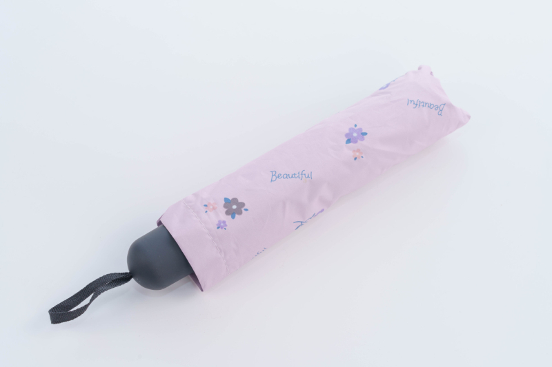 Floralni dvostruki kišobran za sunce i kišu, UPF >30, lagan, 8 čeličnih rebara, tkanina s vinilnim premazom, plastična drška