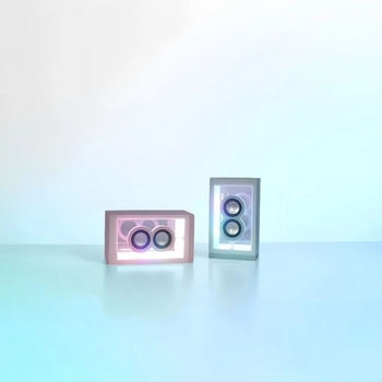 Prozirni Bluetooth zvučnik s RGB ambijentalnim osvjetljenjem, dva zvučnika, Bluetooth 5.3, 13W, ugrađena baterija 800–1000 mAh, frekvencijski raspon 100 Hz–20 kHz