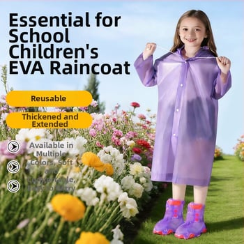 Poncho de ploaie pentru copii, EVA, stil gros, 100 g, ambalat în pungă