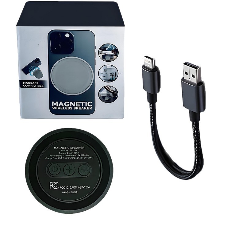Magnetni Bluetooth zvučnik s USB stereo zvukom, prva generacija, kompaktan za kućnu i vanjsku upotrebu, IPX7 vodootporan