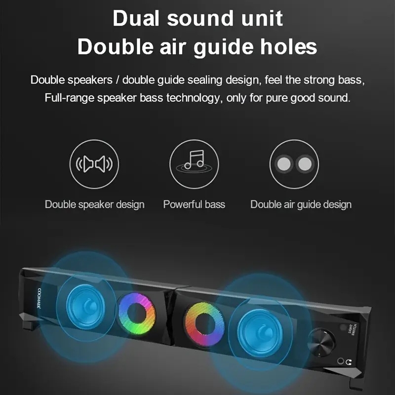 USB napajani računalni gaming zvučnik, 2-kanalni, 6W, 40Hz-20kHz, USB sučelje