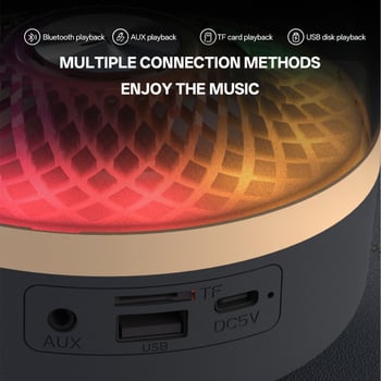 Stolni Bluetooth zvučnik s ambijentalnim osvjetljenjem, 5. generacija, Bluetooth 5.3, 100Hz-20kHz, SNR ≥75dB, Ugrađena baterija